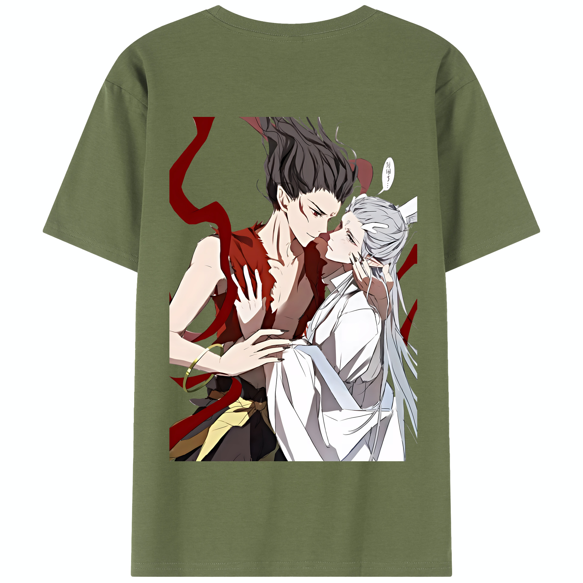 （画像用） Ne Zha 2 ナタ 魔童の大暴れ 綿100％半袖Tシャツ（背面プリント）